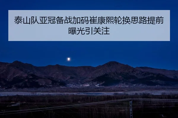 泰山队亚冠备战加码崔康熙轮换思路提前曝光引关注 | LEYUESPORTS